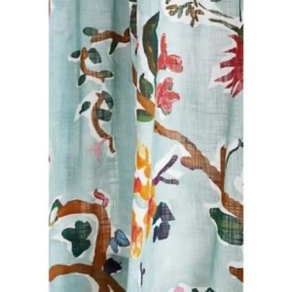 Anthropologie Floral Curtains in Light Blue with Multicolor Floral Print - Picture 2 of 6